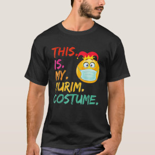 T-shirt C'Est Mon Costume Purim Drôle Masque Visage Juif D