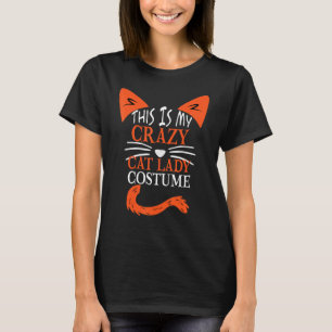 T-shirt C'est mon déguisement de folle dame aux chats Ch