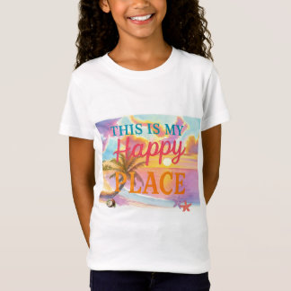 T-Shirt C'est mon endroit heureux - Plage Tropicale