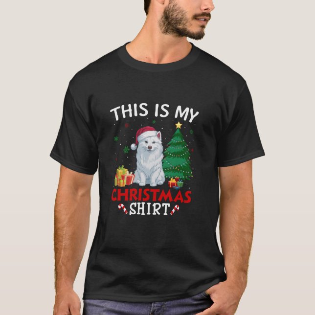 T-shirt C'est mon Eskimo américain Chien Santa Hat Noël (Devant)