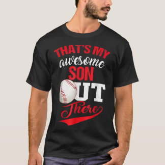 T-shirt C'est mon fils génial là-bas amateurs de baseball 