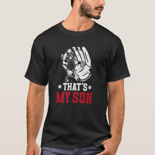 T-shirt C'est mon fils, receveur de baseball, papa, receve
