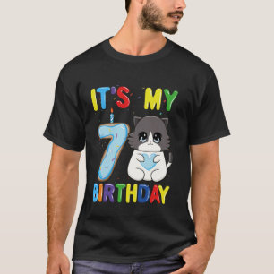 T-shirt C'est mon garçon d'anniversaire 7 ans 7 ans chat R