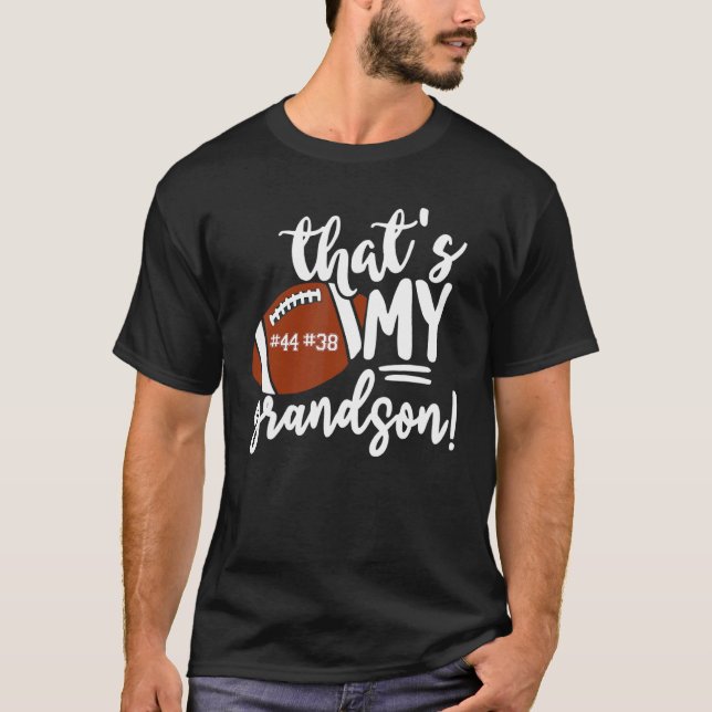 T-shirt C'est mon grand-fils Fier de football grand-mère N (Devant)