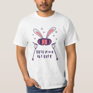 T-shirt C'est mon lapin de ski en combinaison de ski avec
