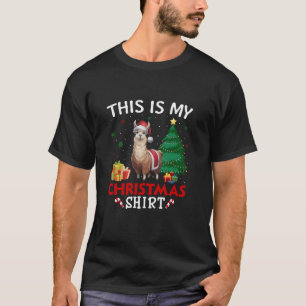 T-shirt C'est mon Llama Santa Hat Noël Pyjama T Shir