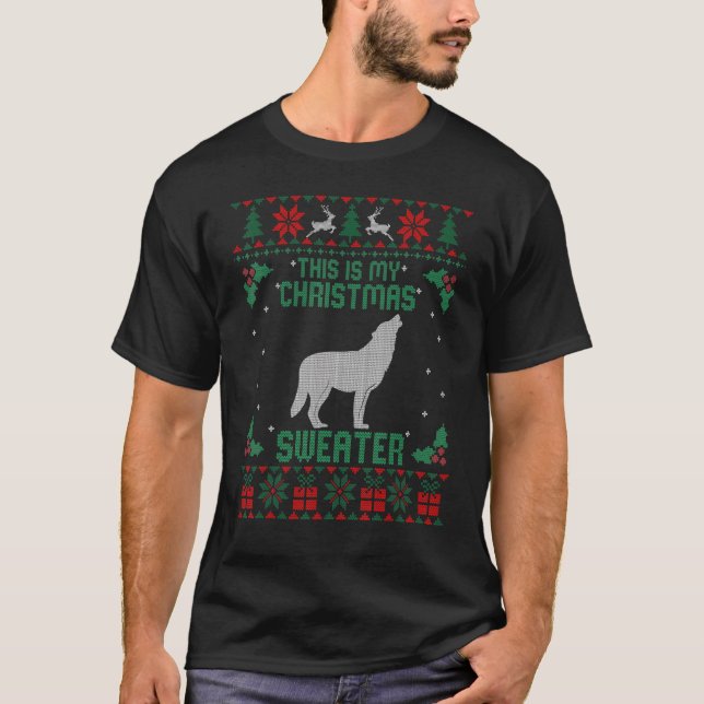 T-shirt C'Est Mon Loup Chaud De Noël Vilain Noël (Devant)