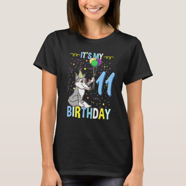 T-shirt C'est mon loup de 11e anniversaire (Devant)