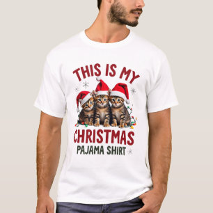 T-shirt C'est mon maillot de pyjama de Noël Chaton Amoureu
