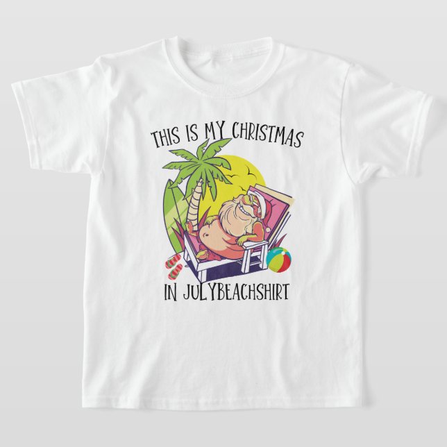 T-shirt C'Est Mon Noël En Juillet Vacances Plage D'Été (Poser)
