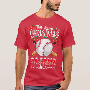 T-shirt C'Est Mon Pajama De Baseball De Noël Pour Garçons 