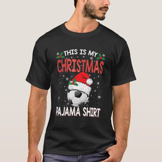 T-shirt C'Est Mon Pajama De Football De Noël Pour Les Garç (Devant)