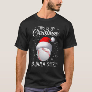T-shirt C'Est Mon Pajama De Noël Baseball Santa Hat Sno