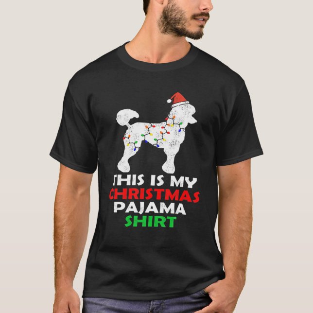 T-shirt C'Est Mon Pajama De Noël De Poodle (Devant)