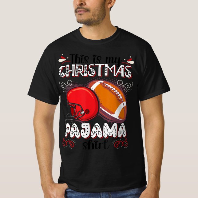 T-shirt C'Est Mon Pajama De Noël Fun Football Noël (Devant)
