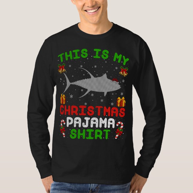 T-shirt C'Est Mon Pajama De Noël, Un Vilain Poisson De Tho (Devant)