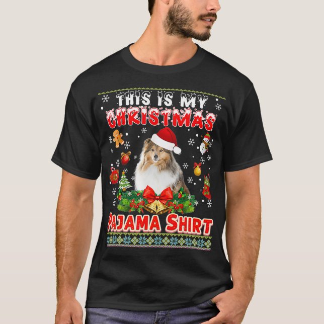 T-shirt C'Est Mon Pajama Sheltie Dog Ugly Swea (Devant)