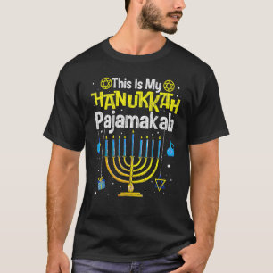 T-shirt C'est mon Pajamakah Menorah Hanukkah Pyjama Cha