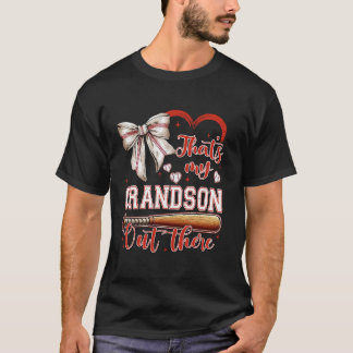 T-shirt C'est mon petit-fils là-bas nœud papillon Baseball