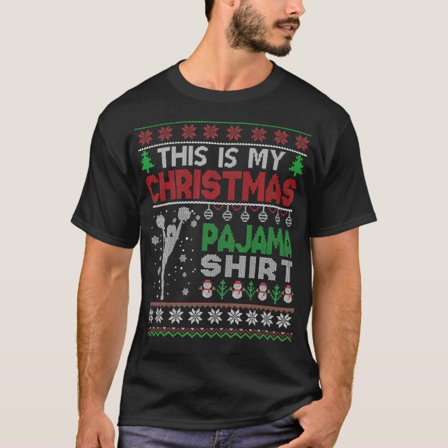T-shirt C'est mon pyjama de Noël Cheerleader de la laideur (Devant)