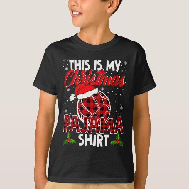 T-shirt C'Est Mon Pyjama De Noël Cute Père Noël Plaid Voll (Devant)