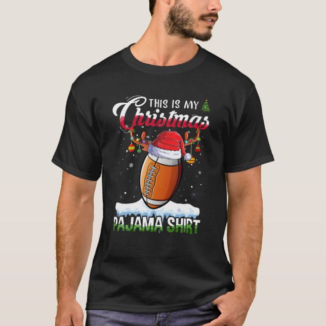 T-shirt C'Est Mon Pyjama De Noël Football Lien De Noël (Devant)