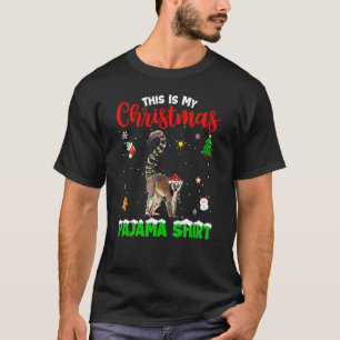 T-shirt C'Est Mon Pyjama De Noël Lemur Rouge Plaid