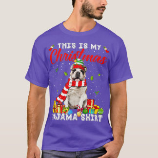T-shirt C'est Mon Pyjama De Noël Pour Chien Bouledogue Ang