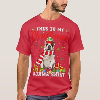 T-shirt C'est Mon Pyjama De Noël Pour Chien Bouledogue Ang