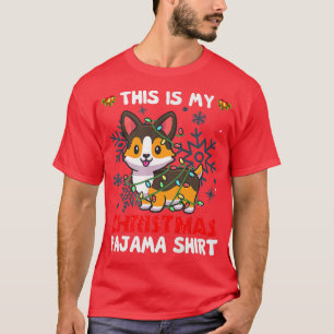 T-shirt C'est Mon Pyjama De NoëlTricolore Corgi Pjs Xmas