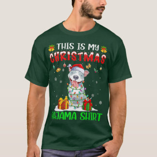 T-shirt C'Est Mon Pyjama Pitbull Xmas Tree Lig