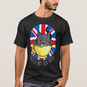 T-shirt C'est Mon Thé Chat Smoking Drapeau Britannique