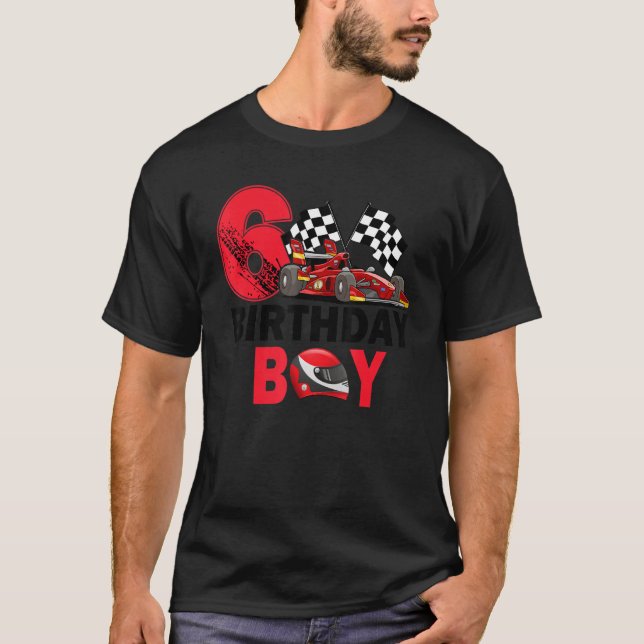 T-shirt C'est My 6th Birthday Boy 6 Toddler Racing Car Dri (Devant)