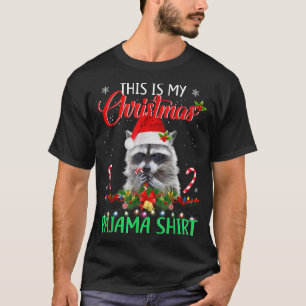 T-shirt C'est My Christmas Pajama Raccoon Père Noël Christ