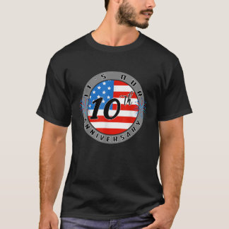 T-shirt C'est notre 10e anniversaire Feu d'artifice du dra