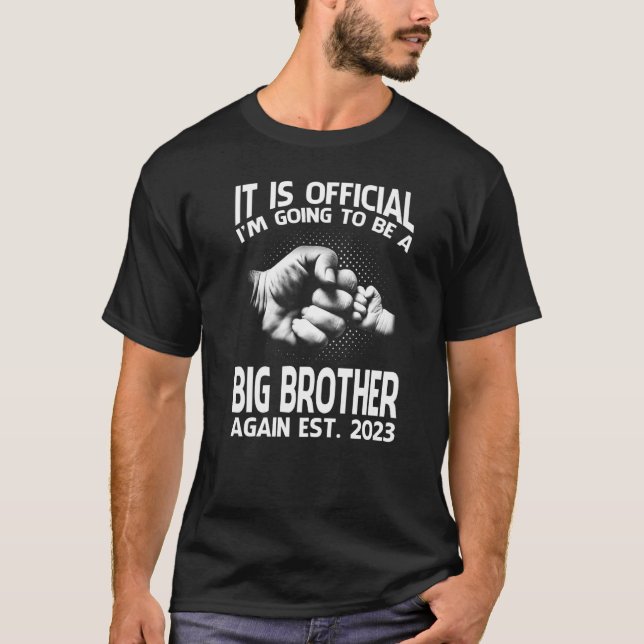 T-shirt C'est officiel, je serai de nouveau un grand frère (Devant)