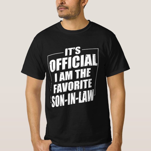 T-shirt C'est officiel Je suis le gendre favori (Devant)