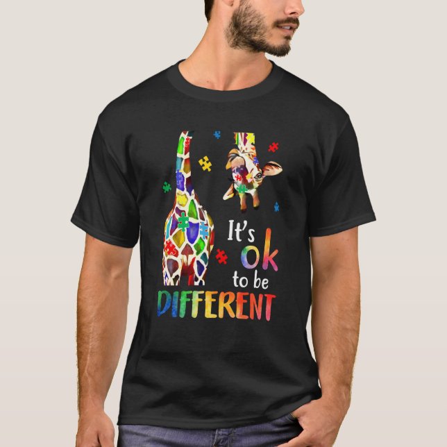 T-shirt C'Est Ok D'Être Différent Sensibilisation sur l'au (Devant)