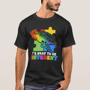 T-shirt C'est Okay D'être Différent Tortue Puzzle Autisme 