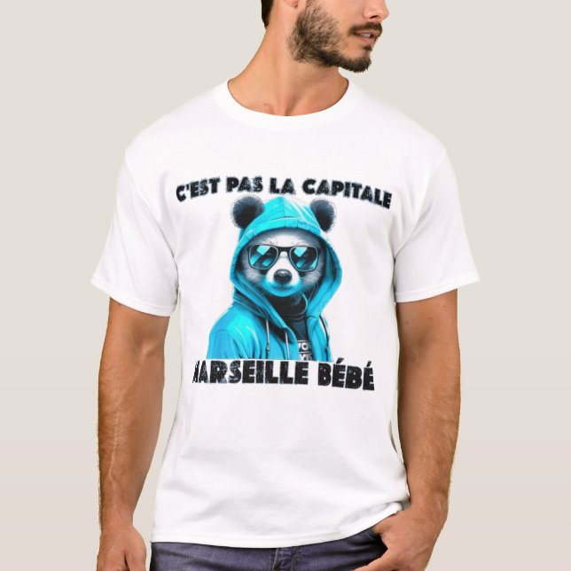 T-shirt C'est pas la capitale c'est marseille bébé marrapp (Devant)