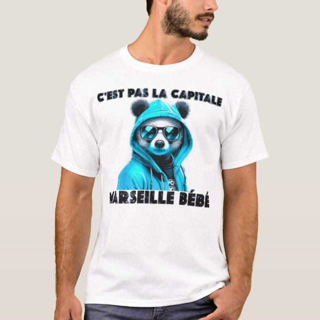 T-shirt C'est pas la capitale c'est marseille bébé marrapp (Devant)