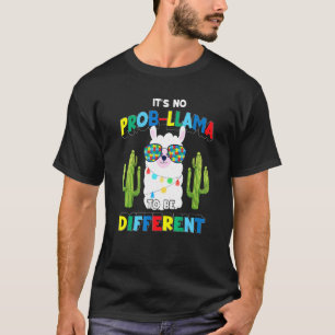 T-shirt C'est Pas Prob Llama D'être Différent Cactus Autis
