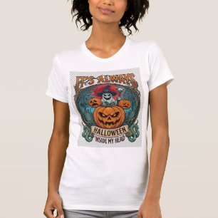 T-shirt Cest Toujours Halloween Dans La Tête Citrouille Fa