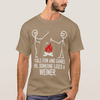 T-shirt C'est tout plaisir et jeux Camping Stick Figure Bl