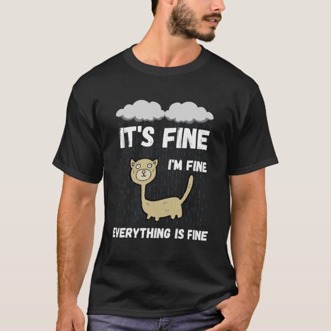 T-shirt C'est très bien Je vais bien Tout va bien Chat (Devant)