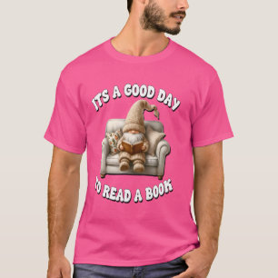 T-shirt C'Est Un Bon Jour Pour Lire Le Gnome Bibliothécair