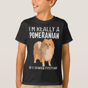 T-shirt C'est un costume humain Un chien Pomeranian Hallow