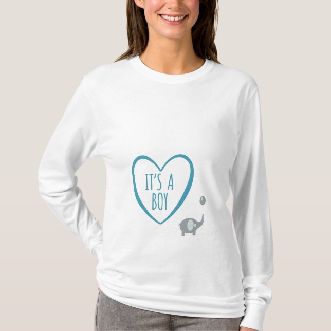 T-shirt C'est UN GARÇON avec la chemise de maternité (Devant)