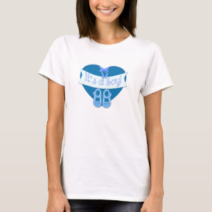 T-shirt C'est un garçon Bleu Coeur Bow Baby shower Materni