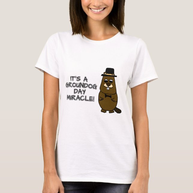 T-shirt C'est un miracle du jour des marmottes (Devant)
